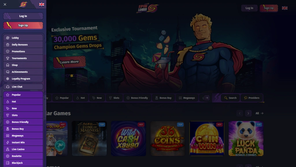 Spinlander - Landing Page